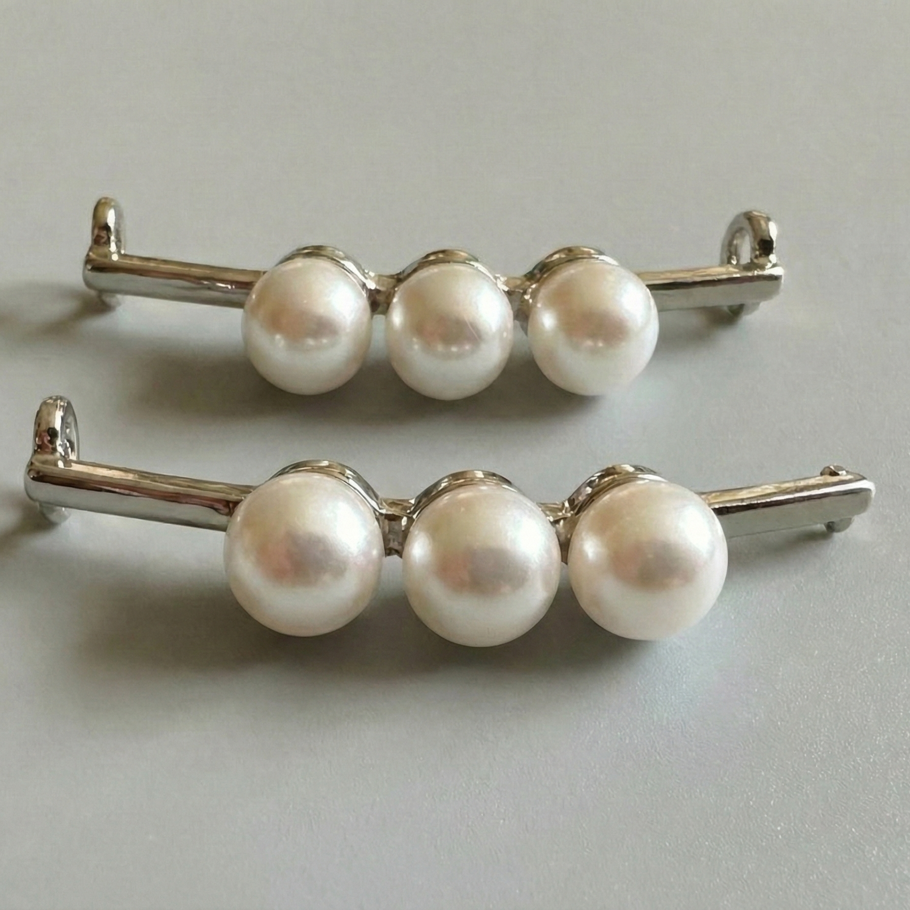 Silver Trinity Pearls Charm