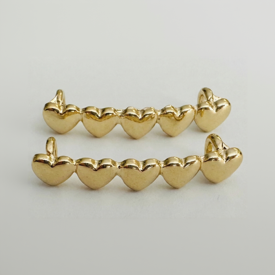 Gold Five Heartbeats Charm