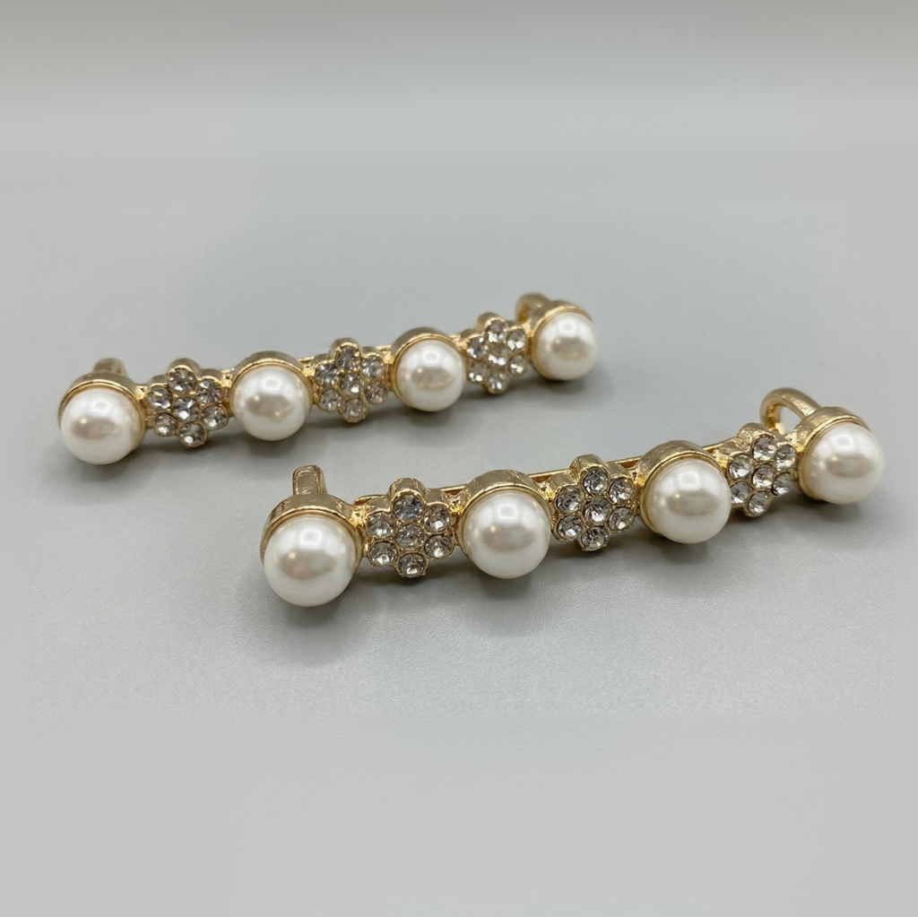 Gold Crystal-N-Pearls Charm