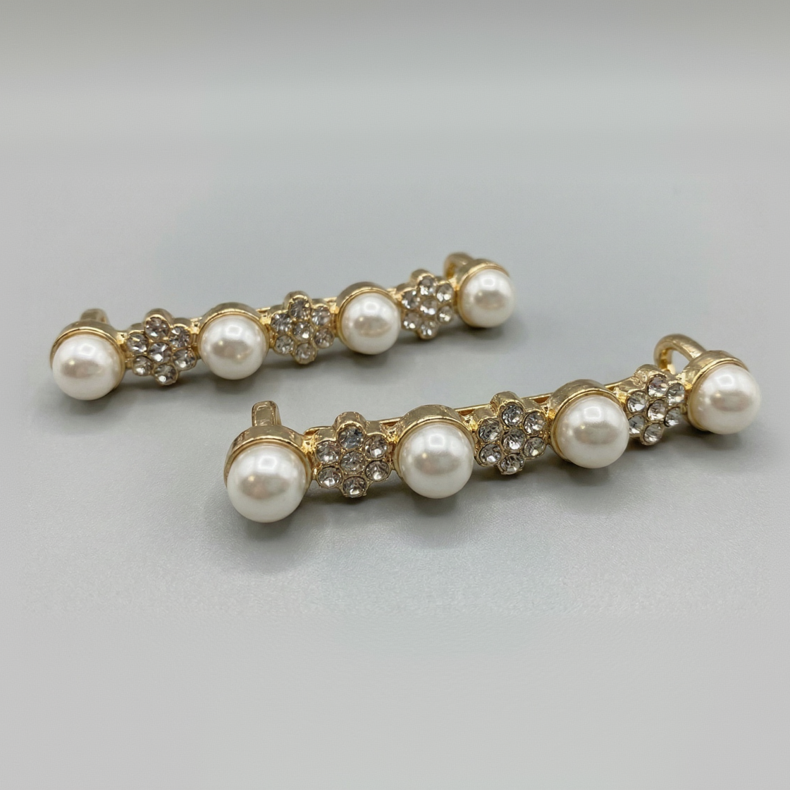 Gold Crystal-N-Pearls Charm
