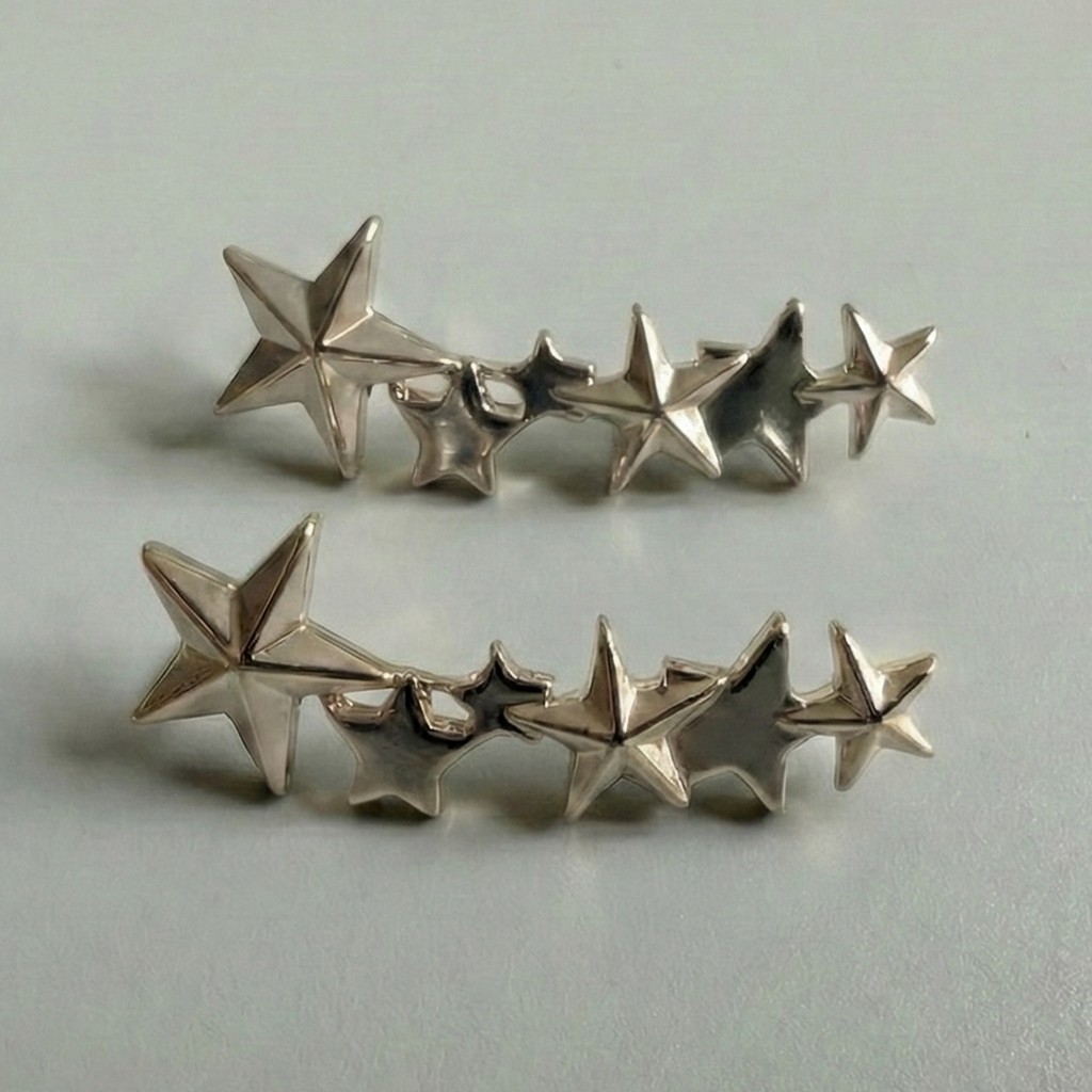 Silver 5 Stars Charm