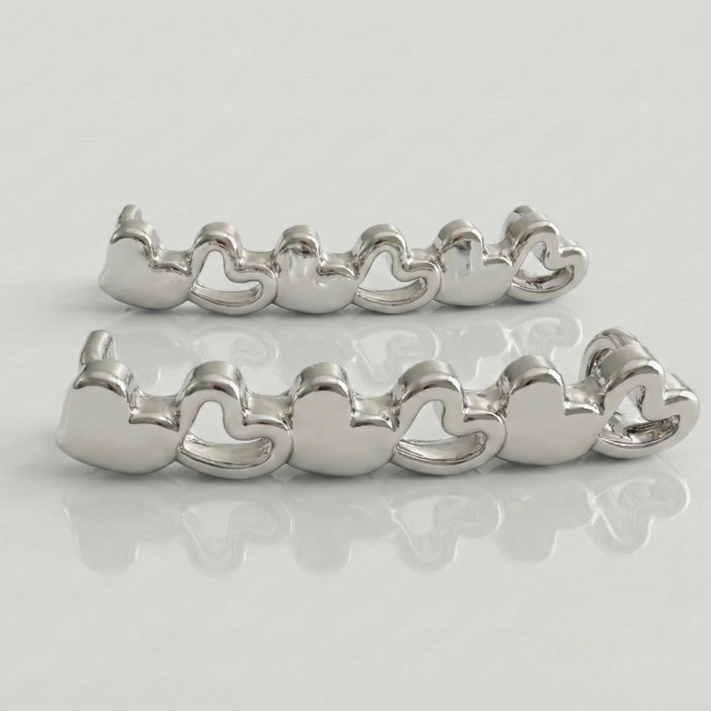 Silver Open Hearts Charm