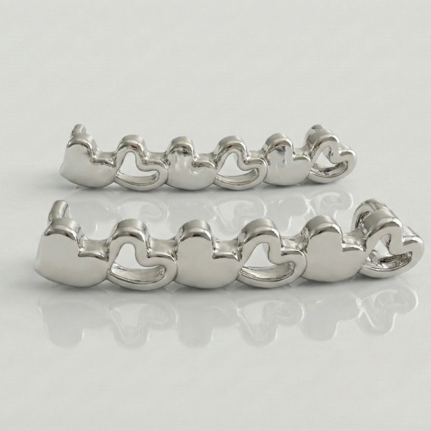 Silver Open Hearts Charm